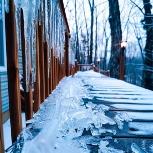 Ice-covered deck