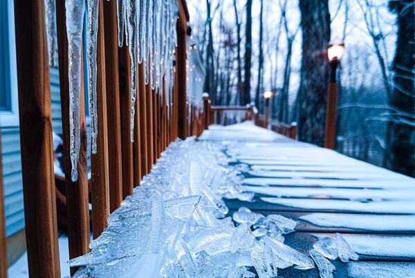 Ice-covered deck