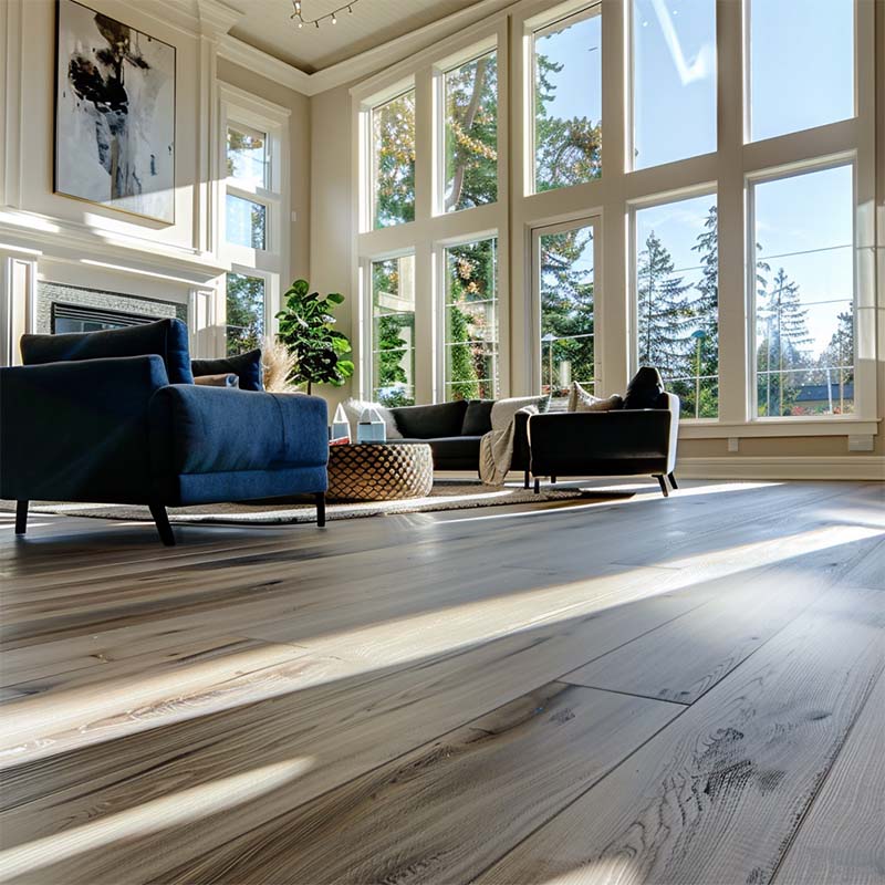 SPC rigid core flooring in a luxurious living room